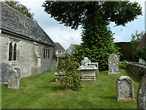 SY7289 : St Andrew, West Stafford: churchyard by Basher Eyre