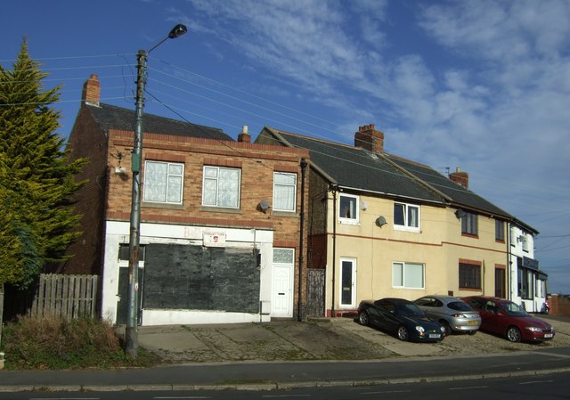Boarded up shop and houses, South Hetton