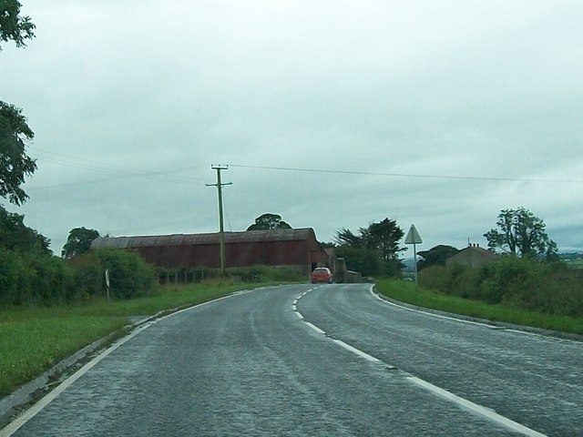Farm buildings alongside the A5 between Magheramason and Bready