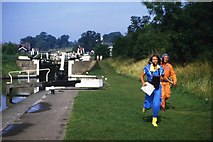 SP2466 : Anneka Rice at Hatton Locks, 1984 (1) by John Brightley