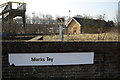 TL9123 : Milepost at Marks Tey station by Glen Denny