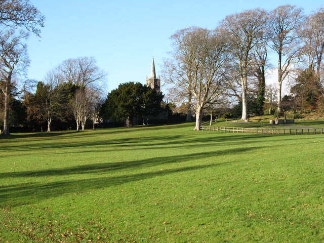View across parkland to Tollymore's Clanbrassil Stables
