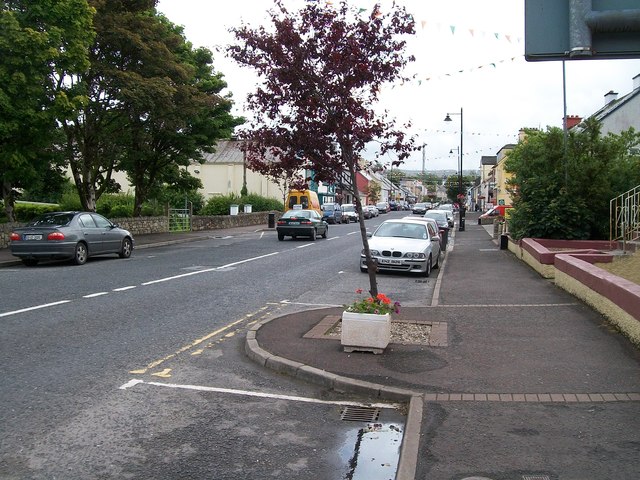 View south-eastwards along the upper section of Glenties' Main Street