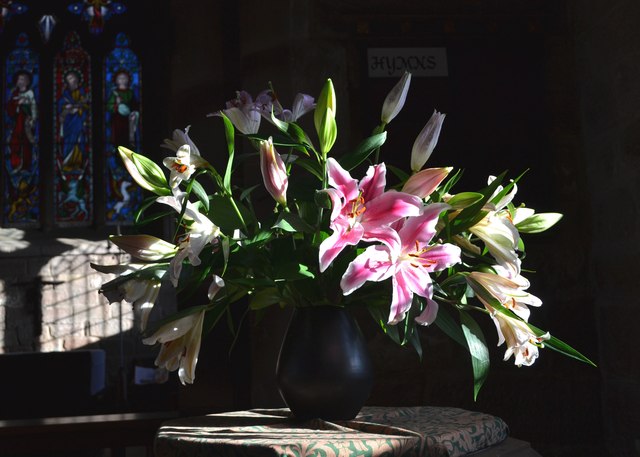 Flower arrangement in Holy Trinity Church, Ulley