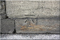 SE0641 : Benchmark on bridge outside Keighley Station by Roger Templeman
