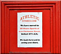 J3374 : "Athletic Stores" notice, Belfast by Albert Bridge