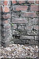 Benchmark on railway bridge, Romanby Road