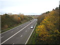 Looking east along the A30 from the Gwinear Road bridge at Connor Downs