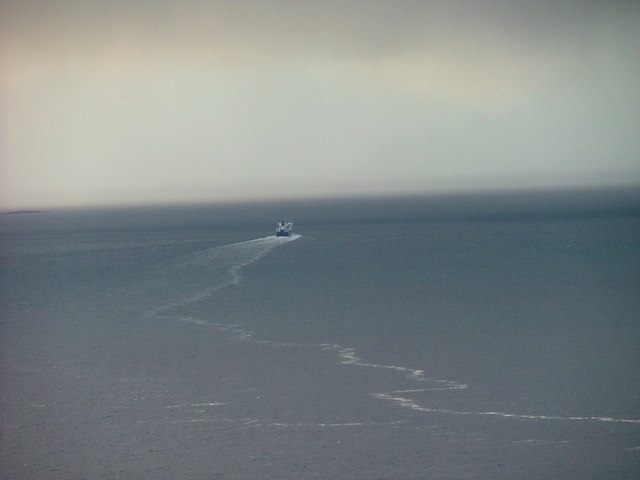 MV Hebrides sails into a rainstorm