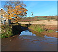 ST5696 : Surface water on Hanley Lane, Stroat by Jaggery