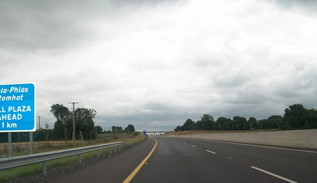 The south-bound lanes of the M3 a kilometre north of the Grange Toll Plaza