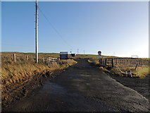 NX2596 : Entrance to Hadyard Hill Windfarm at Penwhapple by Billy McCrorie