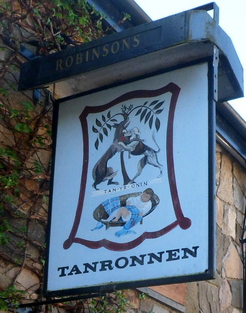 Name sign, Tanronnen Inn, Beddgelert