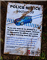 Police Notice warning antisocial drivers