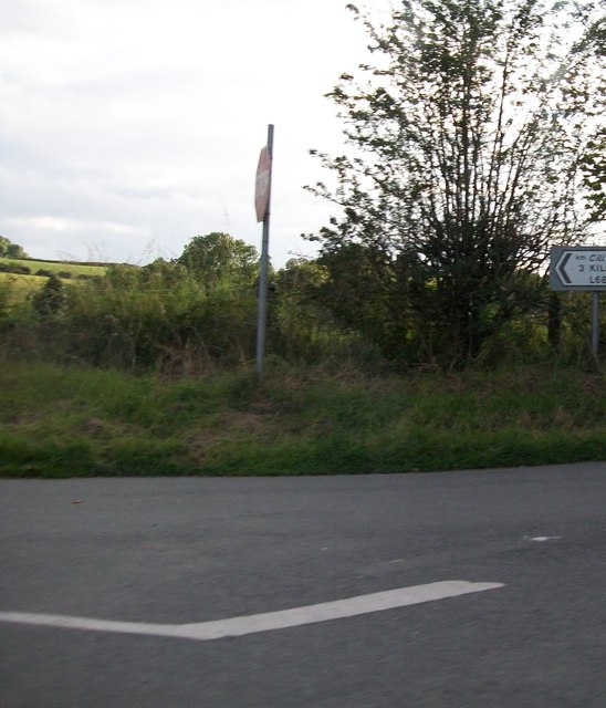 The road from Kilmainham Wood at its junction with the R162