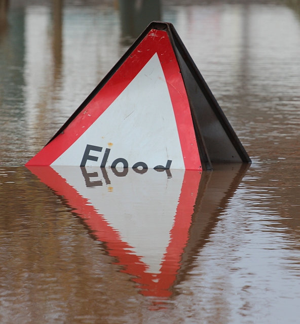 Overwhelmed Flood sign, Upton-upon-Severn