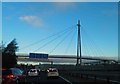 SE3031 : Cable stayed footbridge across the M621 motorway Leeds by Steve  Fareham