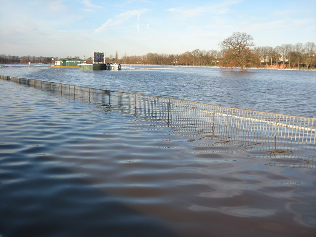Flooded Pitchcroft in Worcester