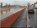 Along the Riverside flood defence wall, Newport