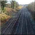 Railway viewed from Marlas Road footbridge, Pyle