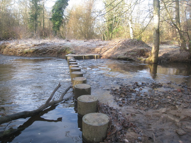 Stepping stones over the Ridingmill Burn