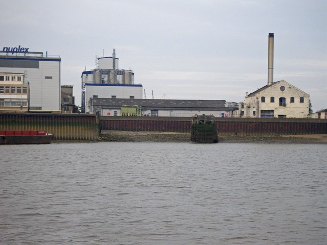 Industrial waterfront view of the Thames