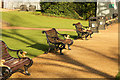 SK7954 : Castle park benches by Richard Croft