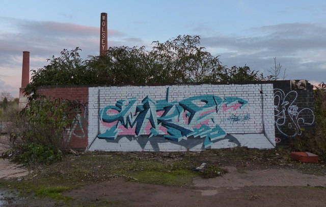Graffiti at the derelict Wolsey factory site