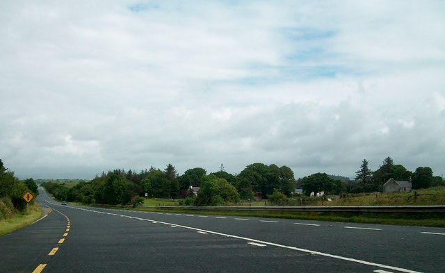Approaching a minor cross roads on the N15 at Ballymagroarty Scotch