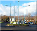 Not much space for grass on a Cwmbran mini-roundabout