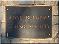 Royal Burgess Golfing Society Name Plaque