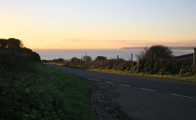 The Coast Road nr Tregantle at sunset
