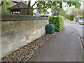 Stone wall and deterrent paving, Lodge Park