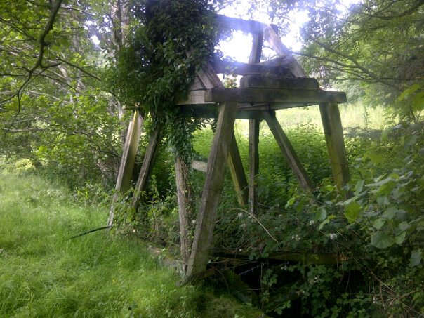 What is left of an  old water wheel