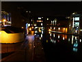 SP0686 : Gas Street Basin at night by Chris Allen