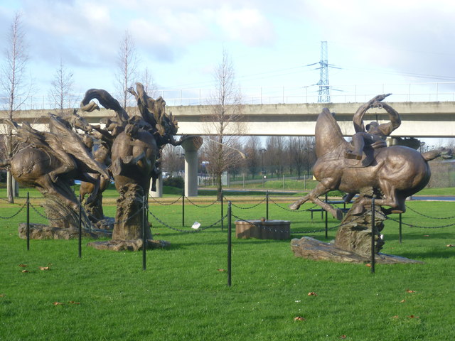 Sculptures at Newham Dockside © Marathon :: Geograph Britain and Ireland