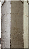 TL6973 : All Saints, Worlington - Graffiti on pillar by John Salmon