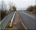 Eastern approach to Station Road railway bridge, Pontnewydd, Cwmbran