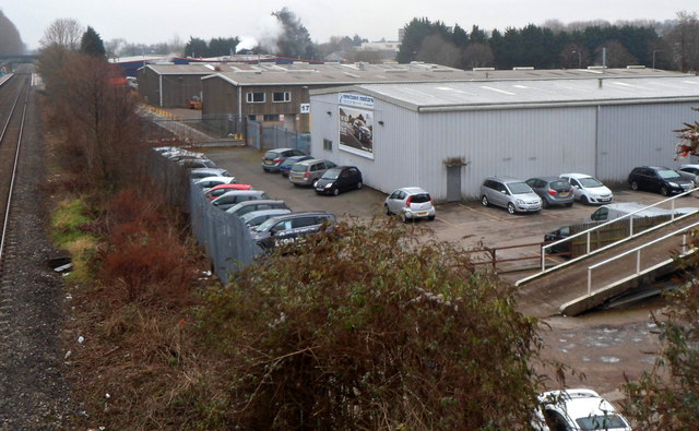 Industrial units viewed from Station Road, Pontnewydd, Cwmbran