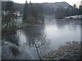 A view of an ice-strewn Airthrey Loch (East)