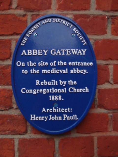 Romsey Abbey Gateway Plaque