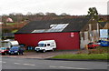 Red corrugated building, Milkwall