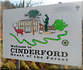 Colourful boundary sign, Cinderford