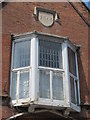 Date stone and oriel window on the former fire station, Wyndham Street, BN2