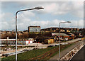 Longton High School during A50 construction