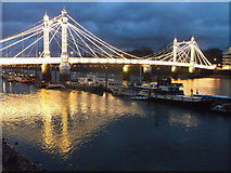 TQ2777 : Albert Bridge at Night by David Anstiss