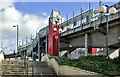 Blackwall DLR station, from below