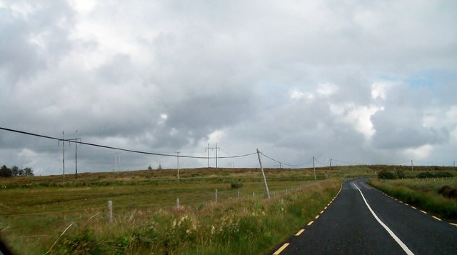 Power lines running parallel with the R282 at Tullinlough