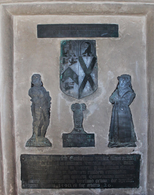 Brass to William Butler and family, St Edith's church, Coates
