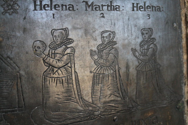 Brass showing daughters of Charles Butler, Coates church